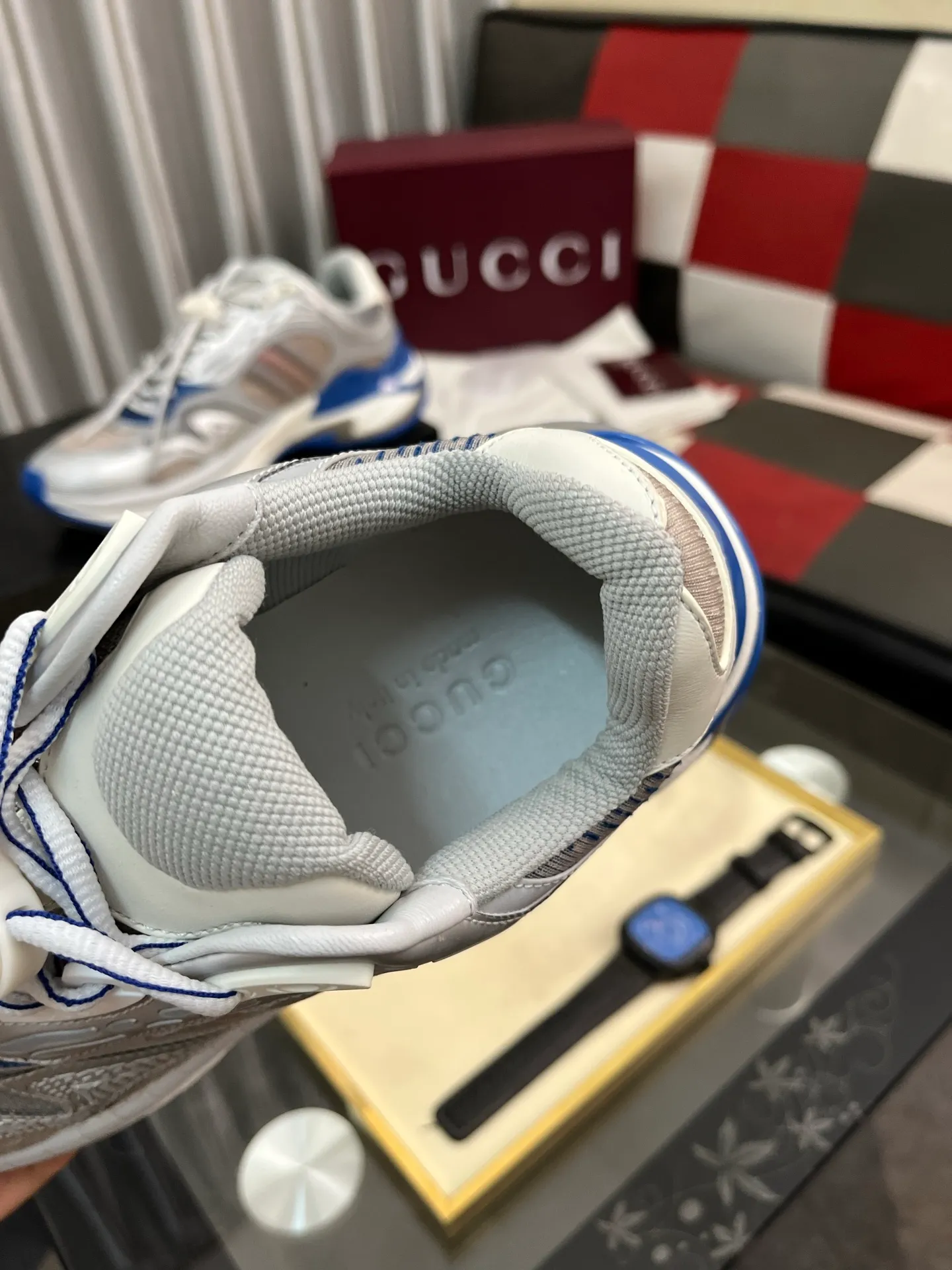 Men's men's shoes 💰1040⌚️⌚️GUCCI Gucci's new dad shoes 🇮🇹Top version🇮🇹🔜Purchasing level High version: The original disassembly took more than 3 months to develop 1:1, the version has been upgraded again, chips, packaging, imported mesh, all made with computerized cars Couple 👫 style 🔜Versatile in all seasons🔜 Fashion🔜 Personality 🔜Distinctive 🔵Full range of layouts, welcome to inquire for pictures Outsole: The latest original developed TPU vacuum Upper: Original mesh, super breathable 💯Full set of packaging Medium and low belt LOGO Size: Women's size 35-40 Men's size 38-45 (38 45 customized